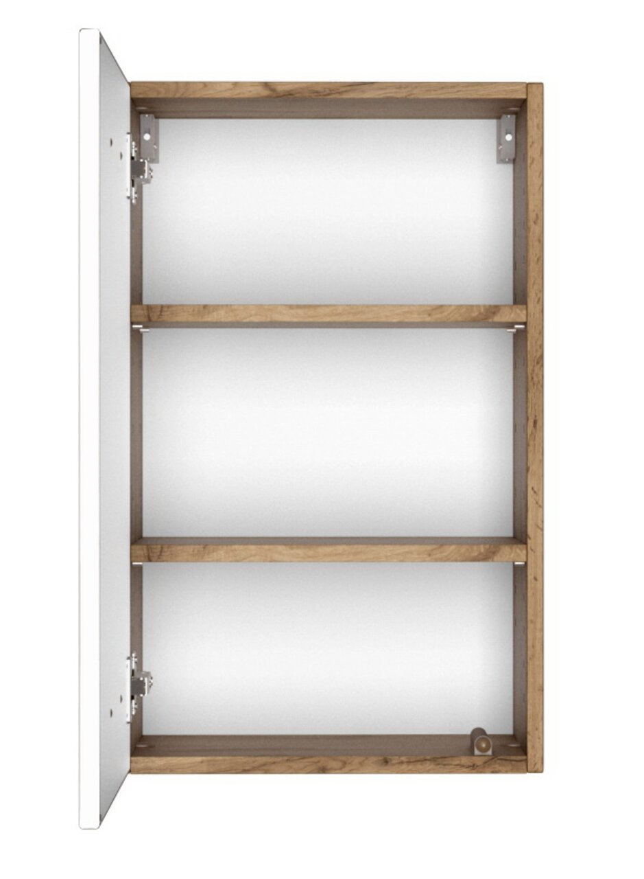 XORA Hängeschrank LUCCA Hängeschrank mit geöffneter Tür, zwei Regalböden, Holzrahmen, Frontansicht