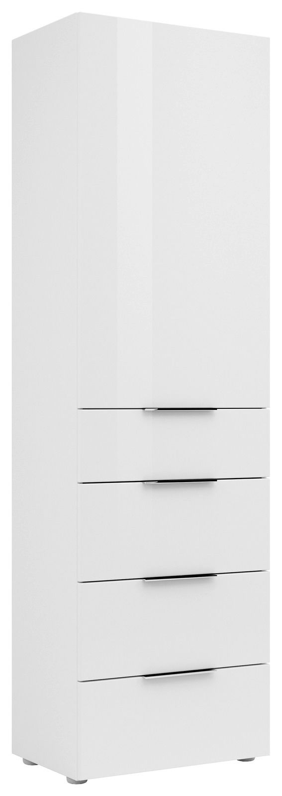 Novel Stauraumschrank m.Schübe 45cm FOCUS Weißer Stauraumschrank mit Schubladen, 45 cm breit, in Frontalansicht