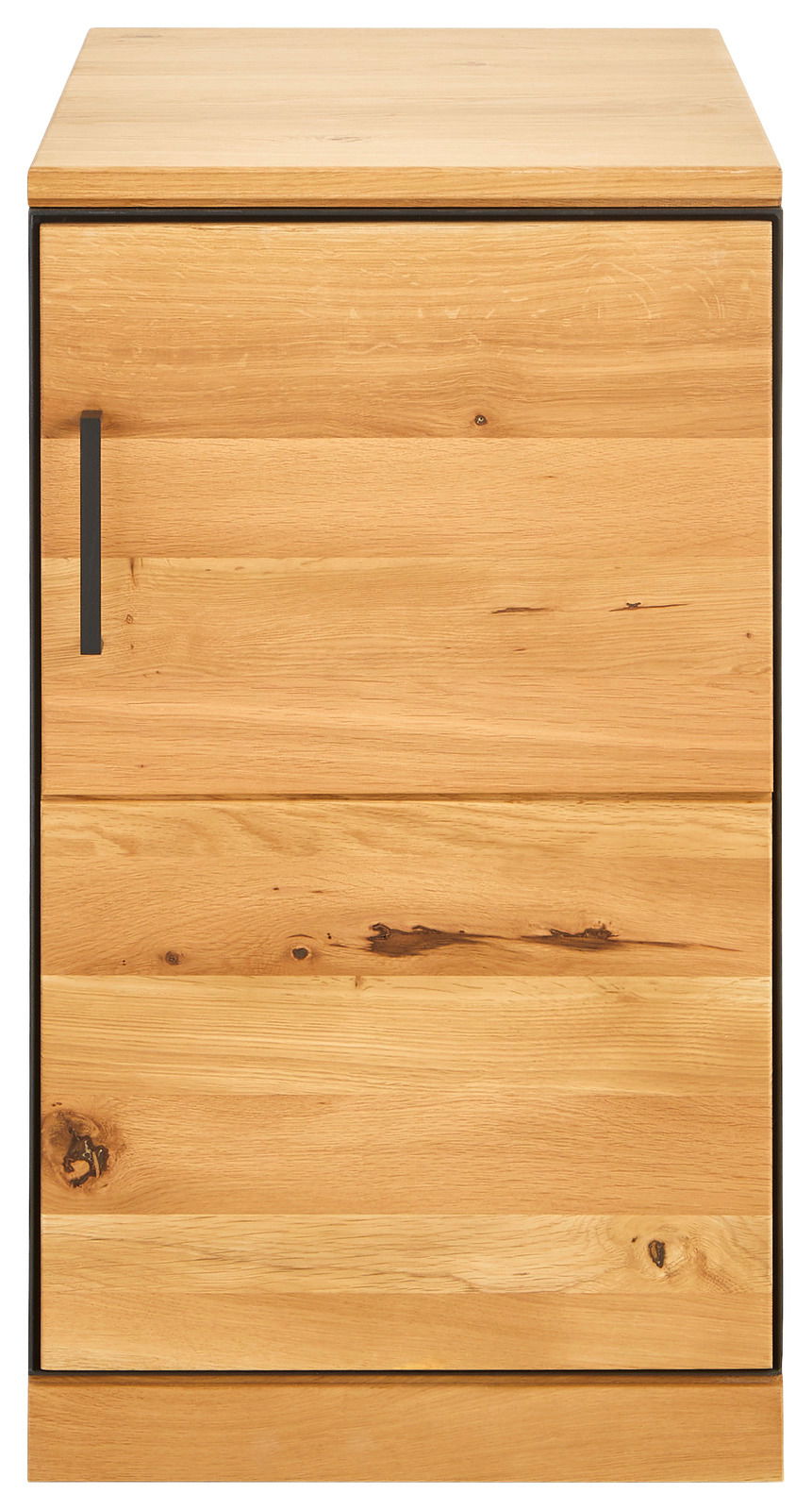 Anstellcontainer aus Holz mit zwei Schubladen, Frontansicht