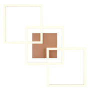 Moderne Deckenleuchte Trail mit geometrischem Design aus drei überlappenden Quadraten, Ansicht von oben.