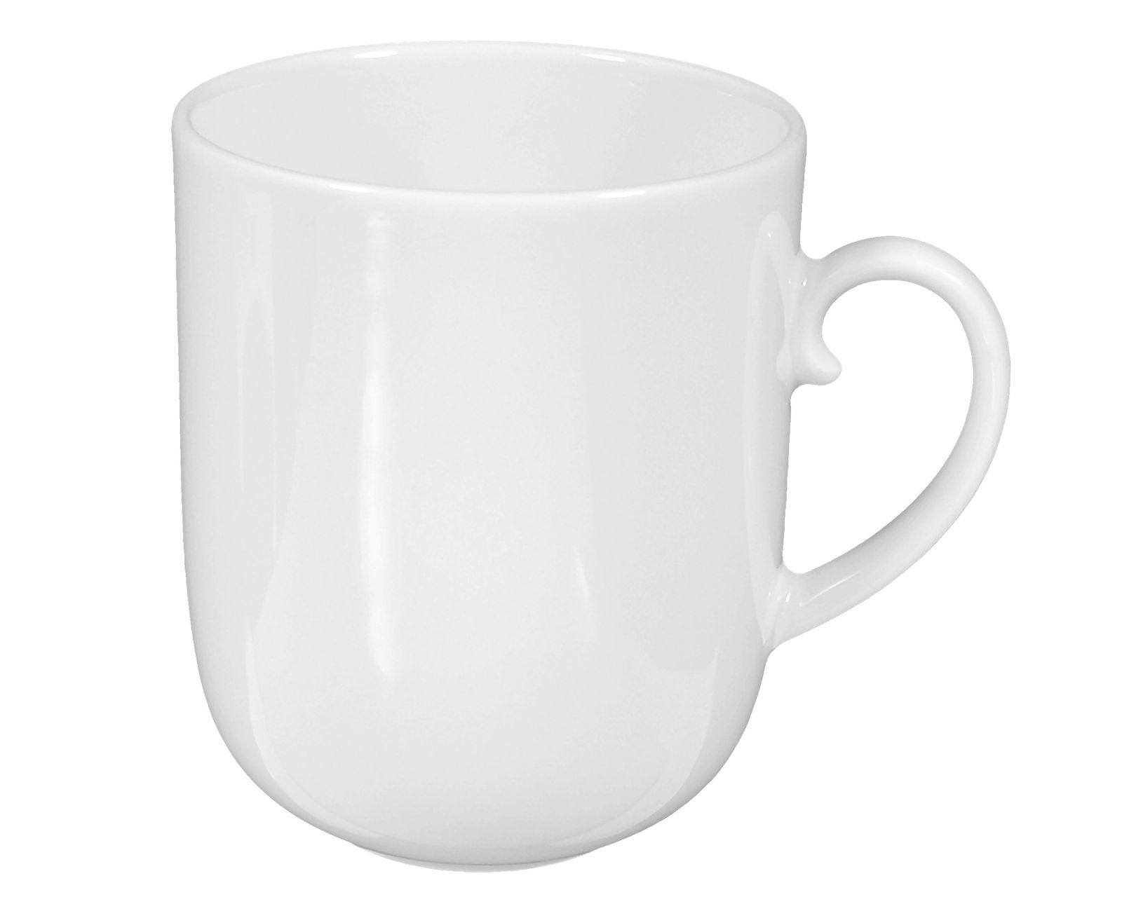 Seltmann Weiden Kaffeebecher Rondo/Liane uni 7 Weißer Becher mit Henkel, seitliche Perspektive