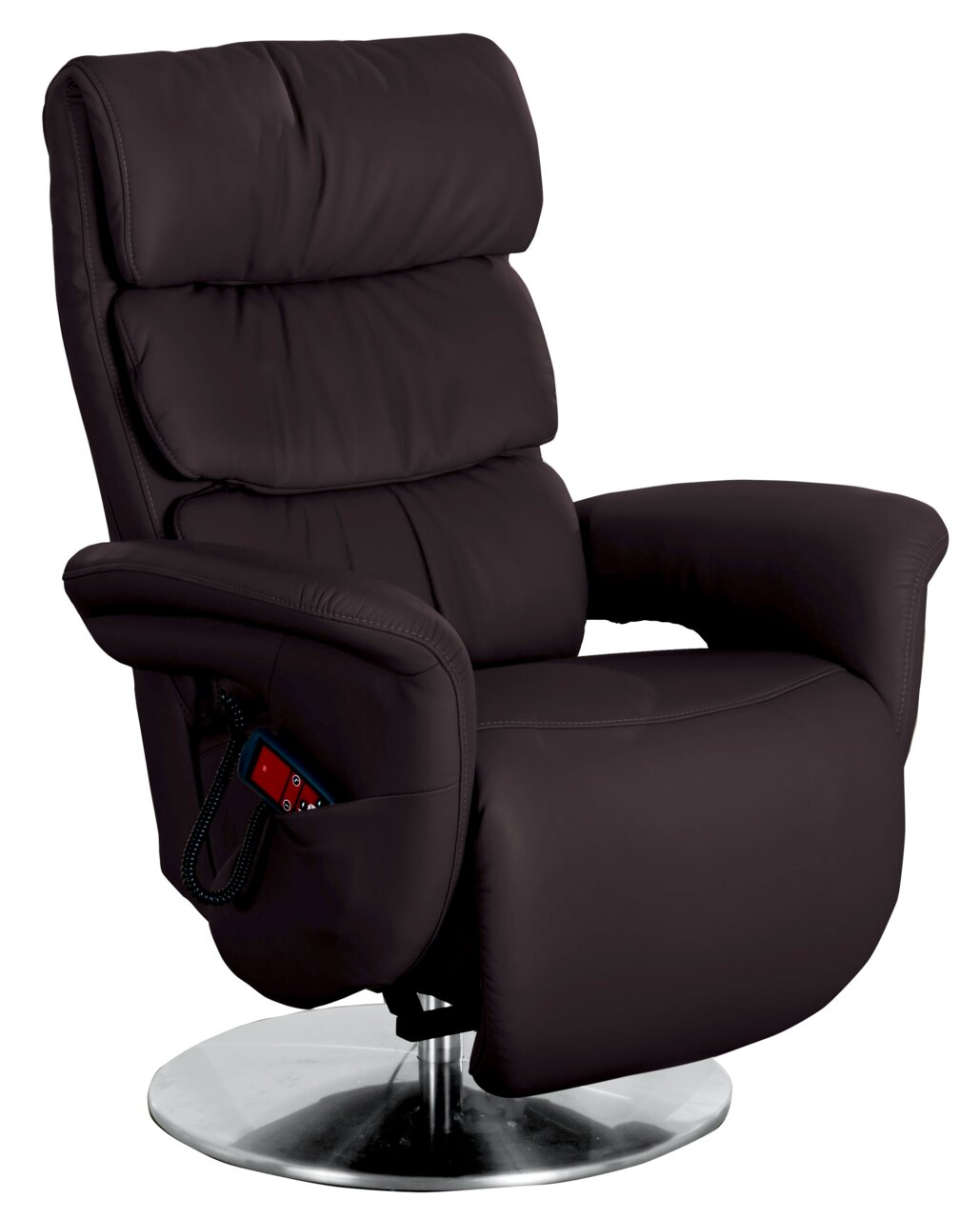 Himolla Fernsehsessel 7628 EASY SWING Moderner brauner Fernsehsessel mit verstellbarer Rückenlehne und integriertem Bedienfeld, seitliche Perspektive