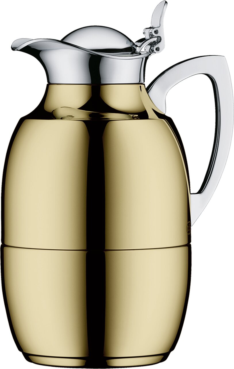 Alfi Isolierkanne JUWEL Goldene Isolierkanne Juwel mit glänzendem Finish, seitliche Perspektive