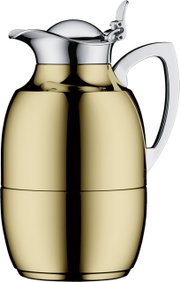 Goldene Isolierkanne Juwel mit glänzendem Finish, seitliche Perspektive