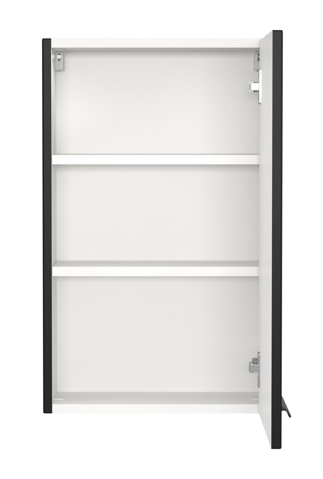 Open hangkast met twee legplanken, vooraanzicht