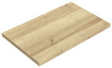Holzfarbene Abdeckplatte in schräger Perspektive