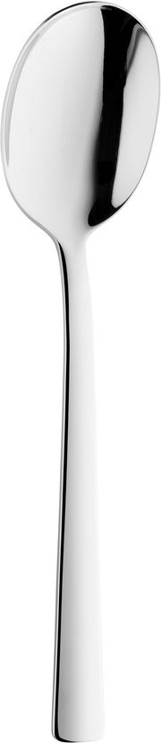 Eleganter Edelstahllöffel aus dem Besteckset King, frontal abgebildet.