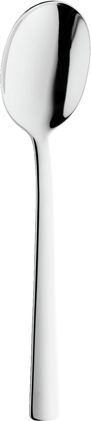 Eleganter Edelstahllöffel aus dem Besteckset King, frontal abgebildet.