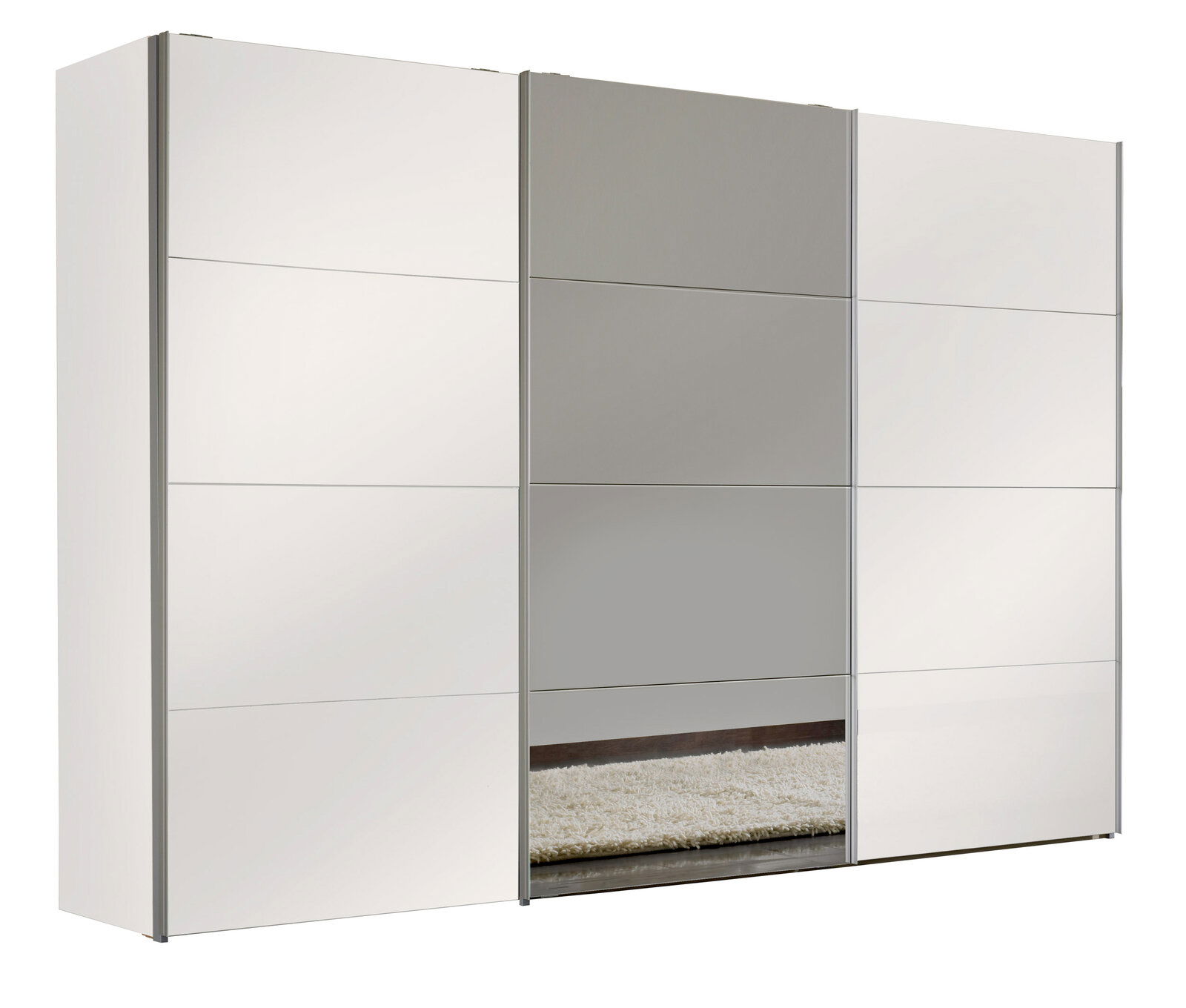 Hom´in Schwebetürenschrank 3-türig MATRIX 4 Moderner dreitüriger Schwebetürenschrank mit Spiegel in Frontalansicht