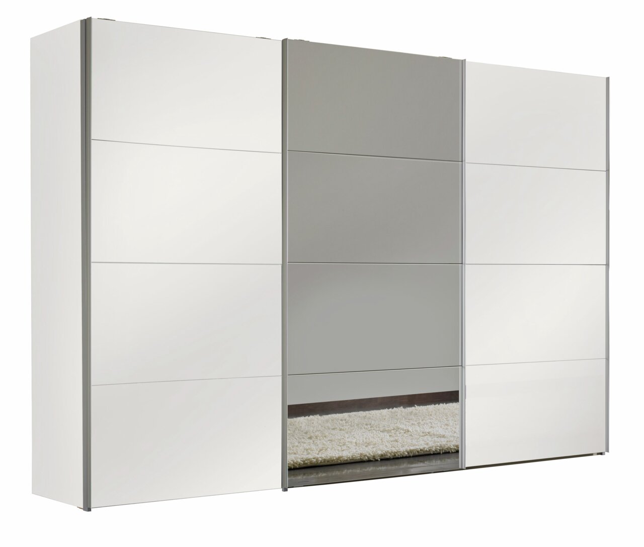 Hom´in Schwebetürenschrank 3-türig MATRIX 4 Moderner dreitüriger Schwebetürenschrank mit Spiegel in Frontalansicht