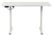 Elektrisch höhenverstellbarer Schreibtisch in Weiß, Vorderansicht