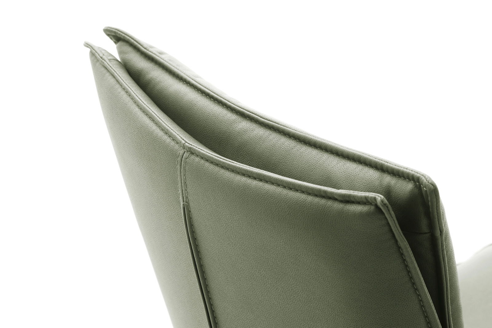 Rückansicht eines grünen Stuhls mit gepolsterter Rückenlehne