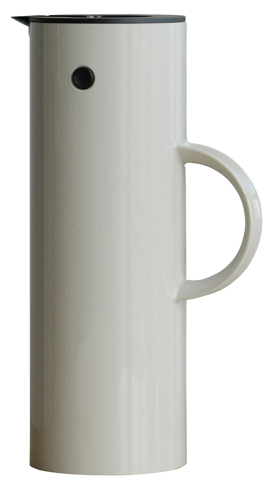 Stelton Isolierkanne EM77 Weiße Isolierkanne mit 0,5L Fassungsvermögen, seitliche Ansicht