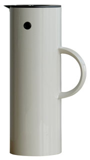 Weiße Isolierkanne mit 0,5L Fassungsvermögen, seitliche Ansicht