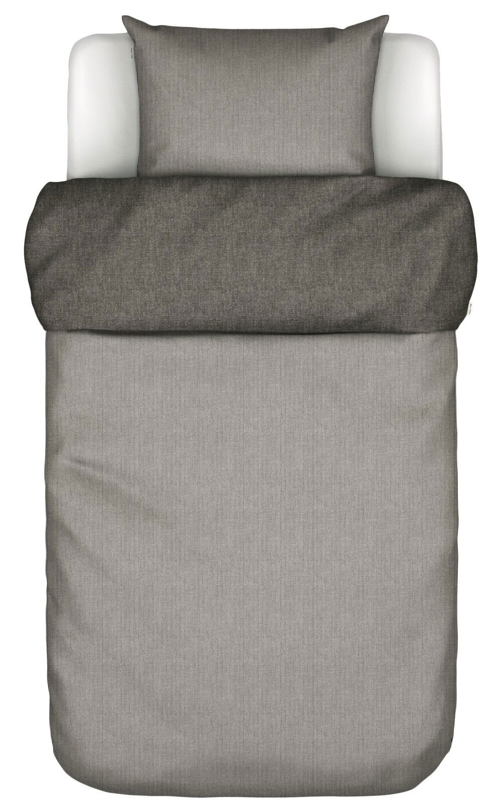 Bettwäsche-Set in Grau mit Kissenbezug und Deckenbezug, Draufsicht