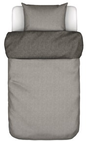 Bettwäsche-Set in Grau mit Kissenbezug und Deckenbezug, Draufsicht