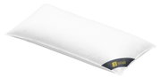 Weißes Kissen 40x80cm mit GOLD-Label, seitliche Perspektive