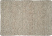 Handgewebter Teppich in neutralen Beige- und Grautönen, Draufsicht