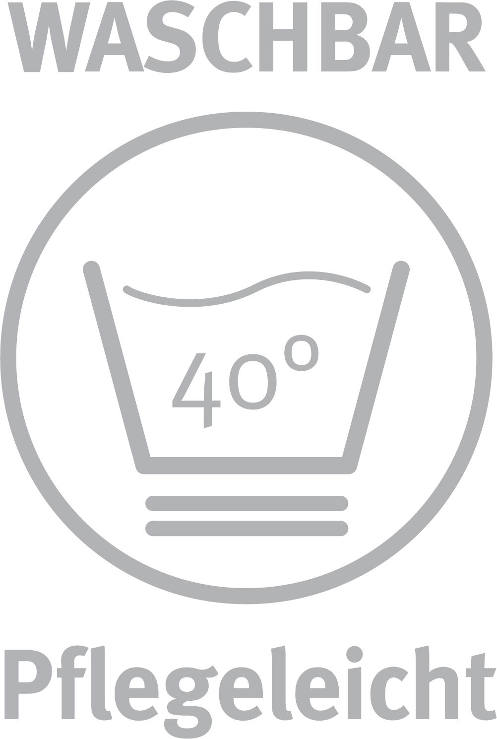 Symbol für waschbares und pflegeleichtes Kissen, Vorderansicht