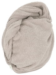 Beige tulband van badstof, zijaanzicht