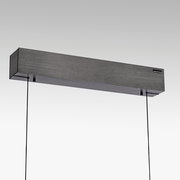 Moderne LED-Pendelleuchte in rechteckiger Form, seitliche Perspektive