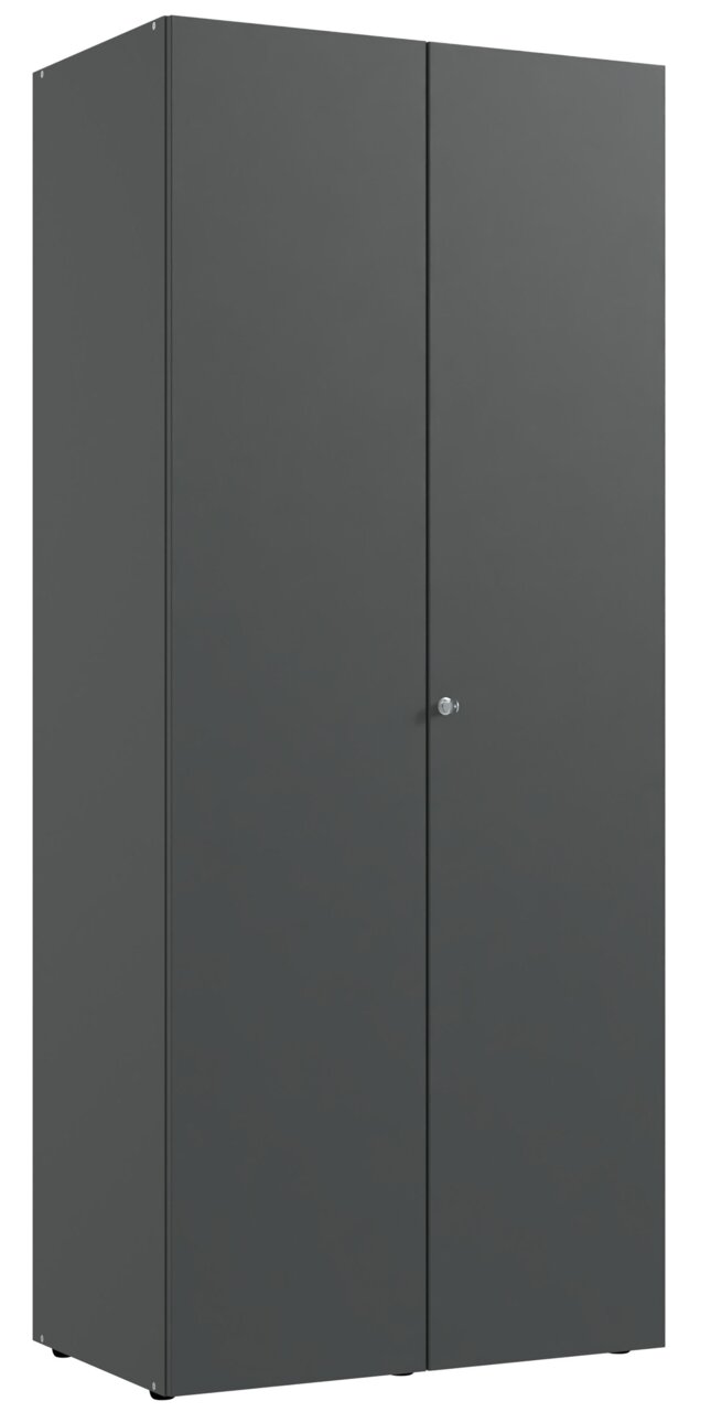 Grijze multifunctionele kast met slot, vooraanzicht