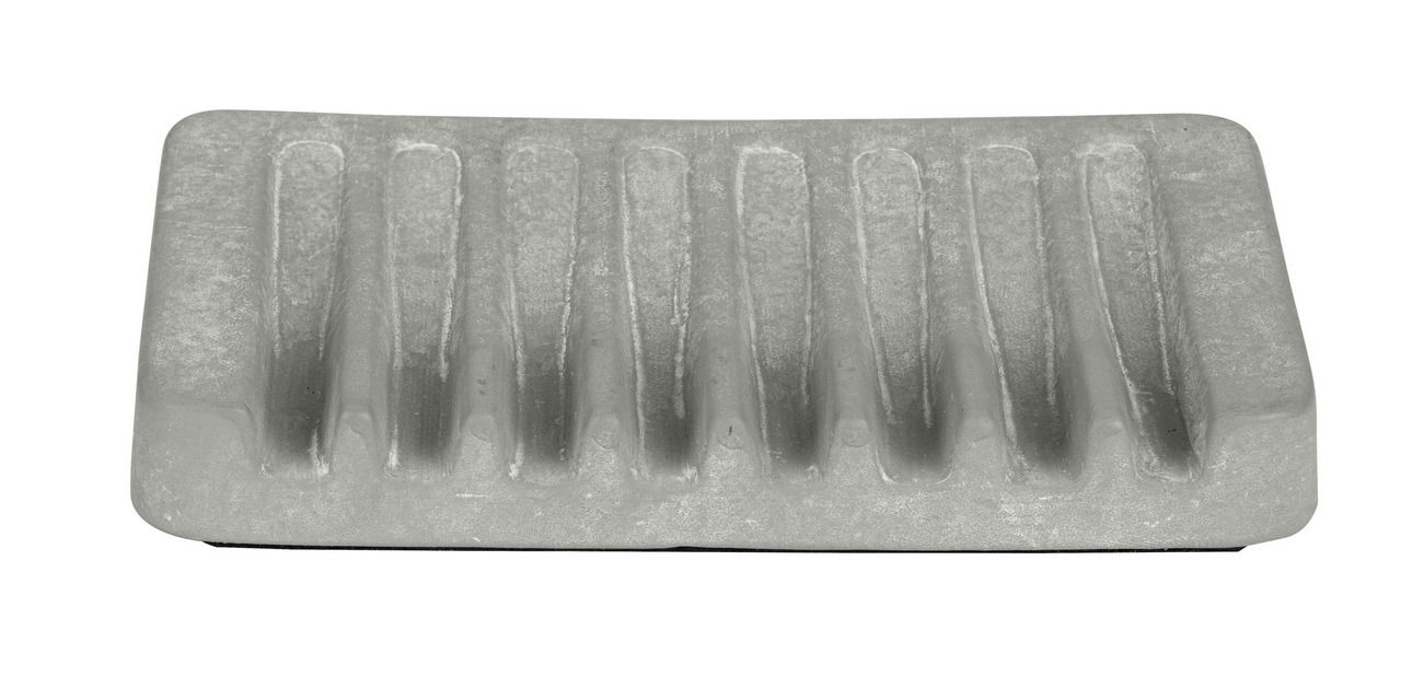 Keramik Seifenablage Londa in rechteckiger Form mit Rillen, Ansicht von oben.