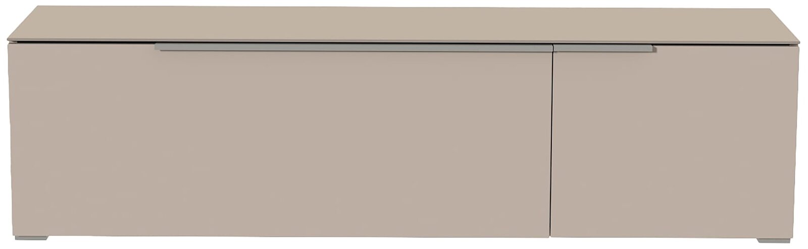 Moderano TV-Lowboard BORMIO TV-Lowboard in beige aus der Frontansicht mit schlichtem Design und klaren Linien.