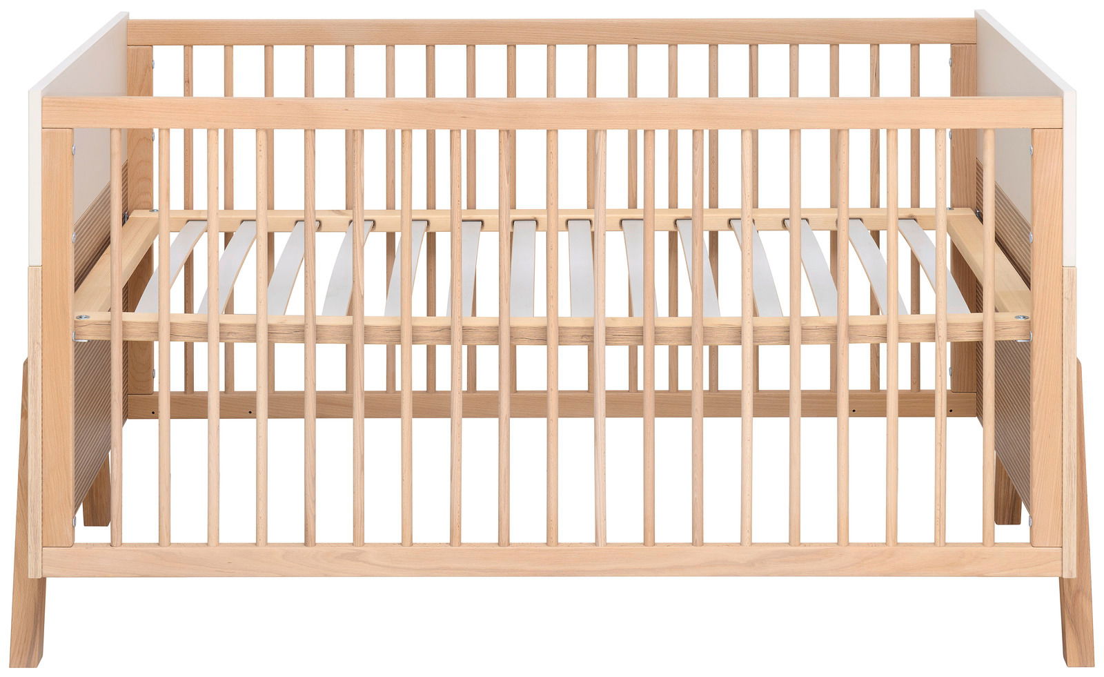 Holz-Babybett mit Gitterstäben, Vorderansicht