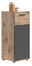 Moderner Badstandschrank aus Holz mit dunkler Front, seitliche Perspektive