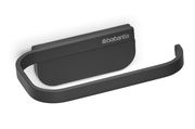 Schwarzer Toilettenpapierhalter von Brabantia, seitliche Perspektive