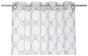 Ösenvorhang J!Airy natur mit geometrischem Muster, Frontalansicht