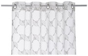 Ooggordijn J!Airy naturel met geometrisch patroon, vooraanzicht