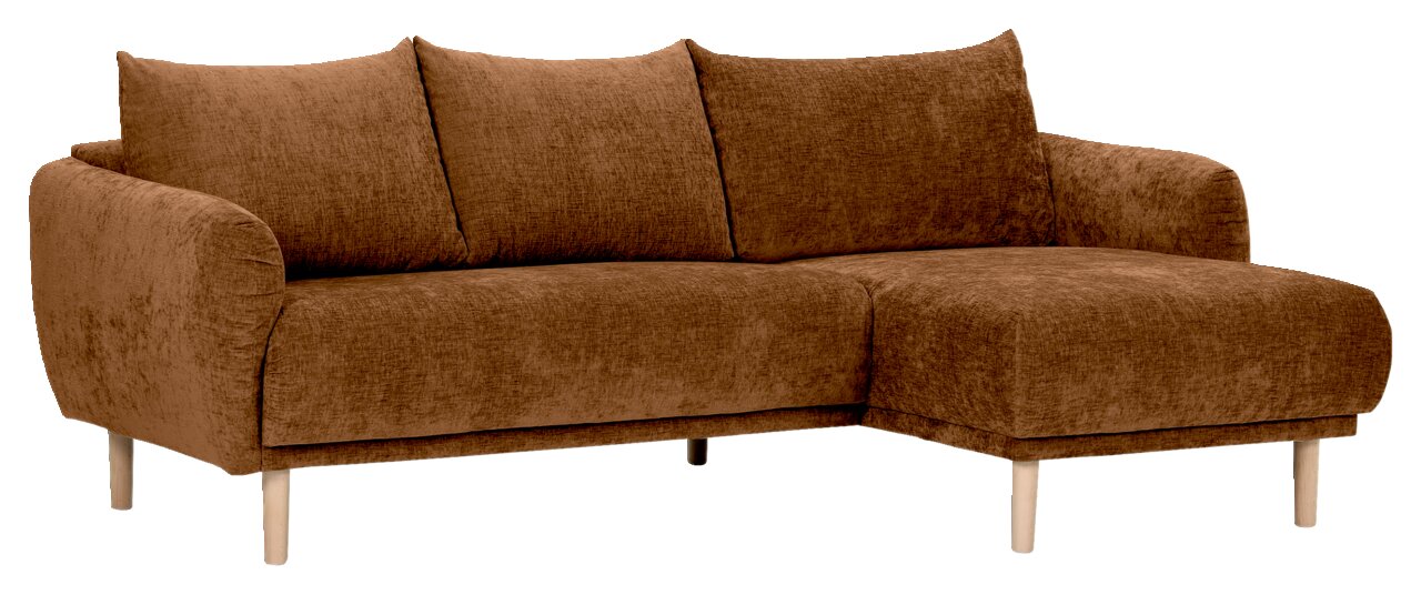 Z2 Ecksofa POWER Braunes Ecksofa mit Ottomane rechts, Vorderansicht