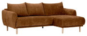 Braunes Ecksofa mit Ottomane rechts, Vorderansicht