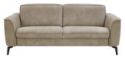 Beiges 3-Sitzer-Sofa mit schwarzen Metallfüßen, Frontalansicht