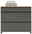 Dieter Knoll Schuhschrank SORRENT Moderner Schuhschrank in grauer Farbe mit drei Schubladen, Holzoberfläche und dekorativer Ablage, frontale Ansicht.