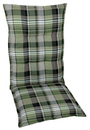 Grün karierte Sesselauflage in Vorderansicht