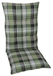 Grün karierte Sesselauflage in Vorderansicht