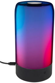 LED-Tischleuchte Mare mit farbwechselndem Glaszylinder, seitliche Perspektive