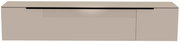 Frontansicht eines XL Hänge-Lowboards in modernem Design mit glatter Oberfläche und dezenten Linienakzenten.