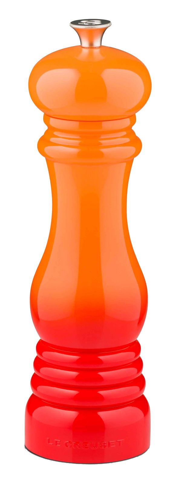 Salzmühle in ofenroter Farbe, frontal abgebildet