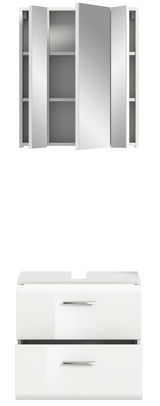 Badezimmerschrank-Kombination mit Spiegelschrank und Unterschrank, Frontalansicht