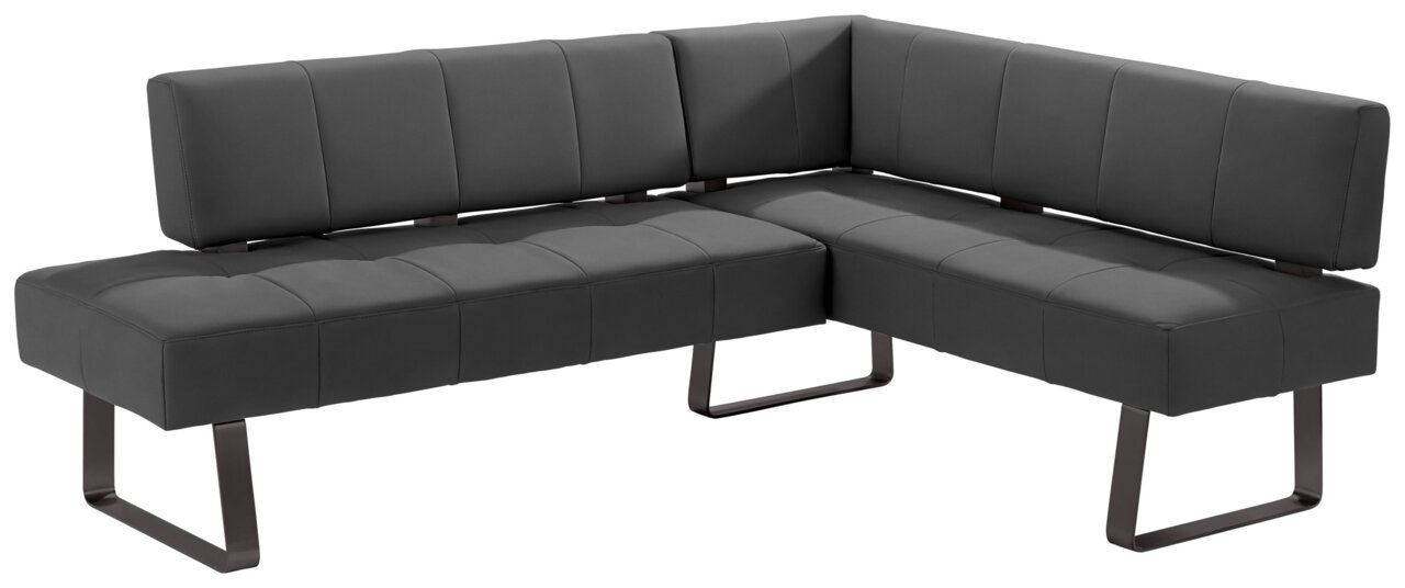 Moderano Eckbank LUPO II Moderne Eckbank in dunklem Grau mit Metallbeinen, seitliche Perspektive