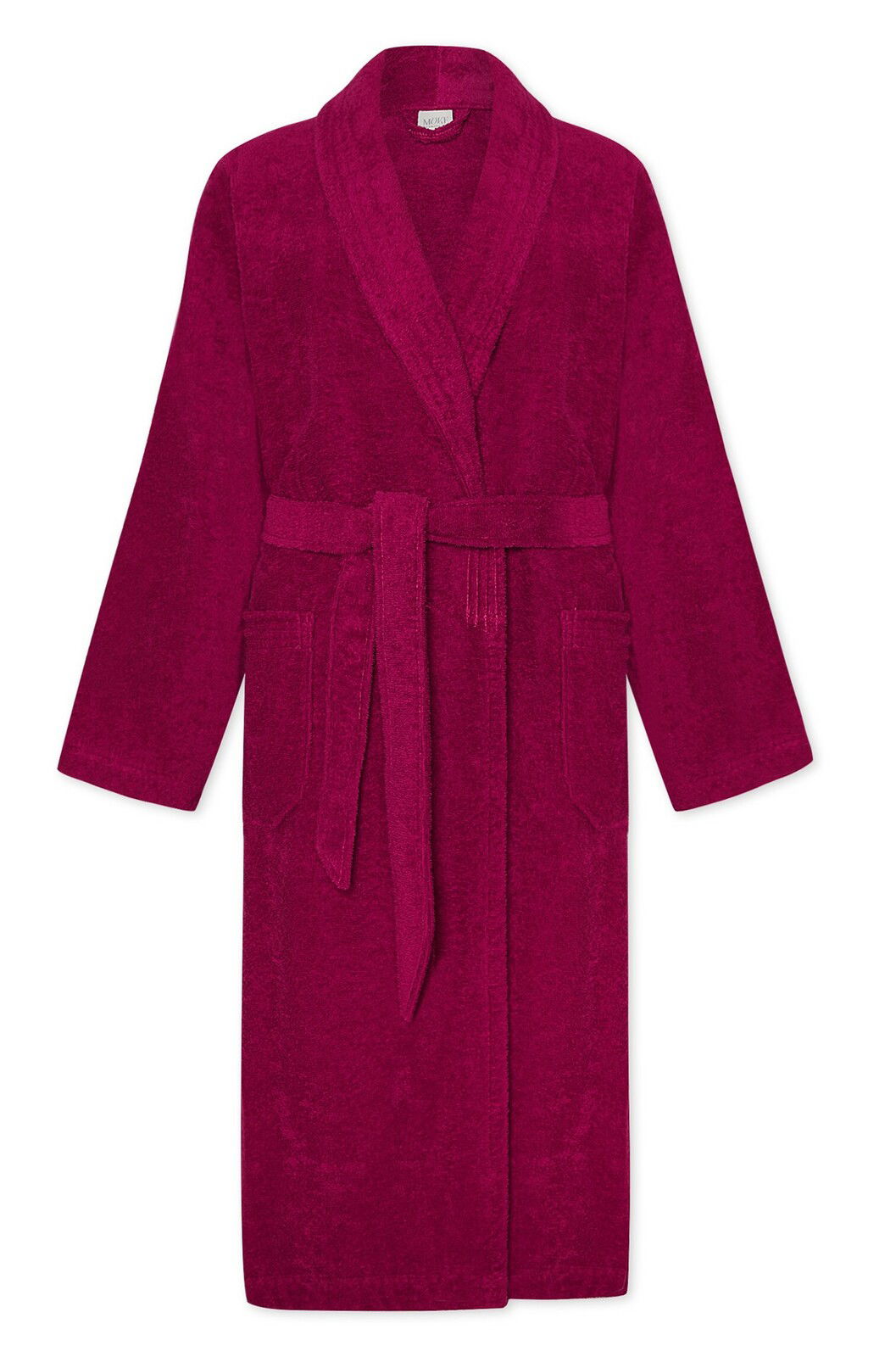 MÖVE Bademantel Schalkragen M HOMEWEAR BASIC Bademantel mit Schalkragen in kräftigem Rot, Vorderansicht