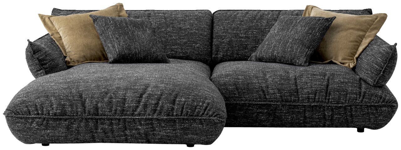 Graue Longchairkombination mit mehreren Kissen, Vorderansicht