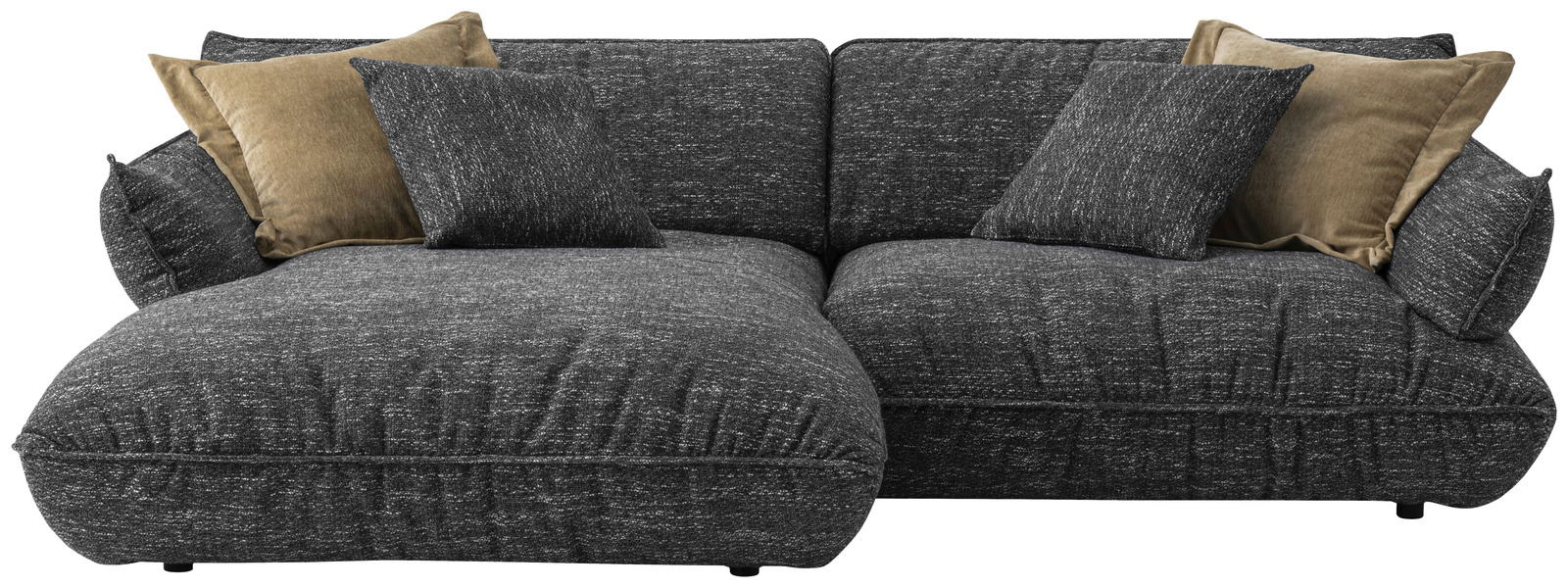 Graue Longchairkombination mit mehreren Kissen, Vorderansicht