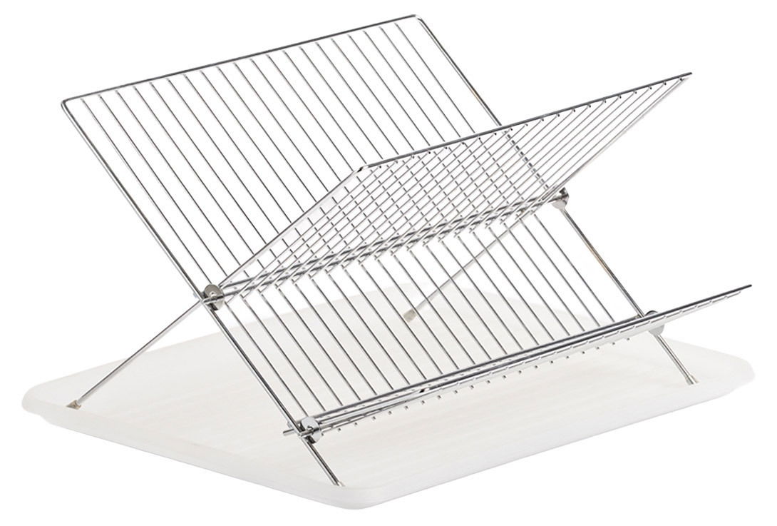 Zeller Present Geschirrabtropfständer Metall-Geschirrabtropfständer mit zwei Ebenen, seitliche Perspektive