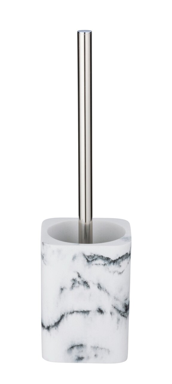 Wenko WC-Garnitur DESIO WC-Garnitur Desio mit marmoriertem Design und Edelstahlgriff, Frontalansicht