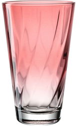 Rotes Trinkglas Twist 300ml, seitliche Perspektive